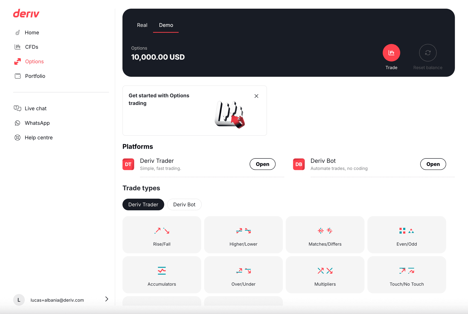Options page design